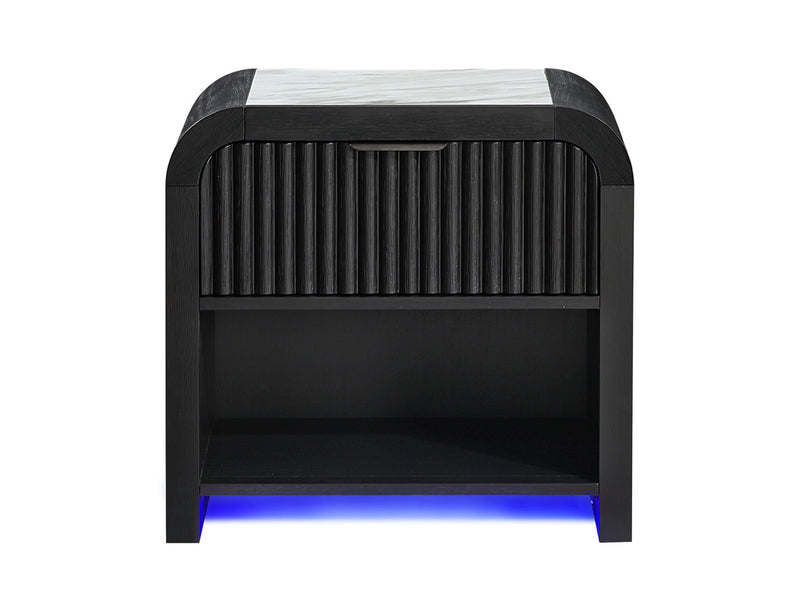 Beckett 26.5" Tall Nightstand With LED and Speaker