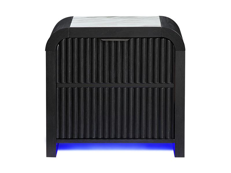 Beckett 26.5" Tall Nightstand With LED, Cooler and Speaker
