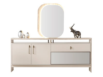 Bern 78.7" Wide 2 Door & 2 Drawer Buffet With Mirror