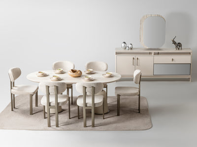 Bern 74.8" Wide 6 Person Dining Table