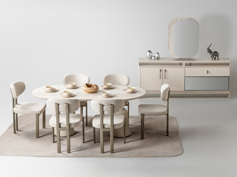 Bern 74.8" Wide 6 Person Dining Table