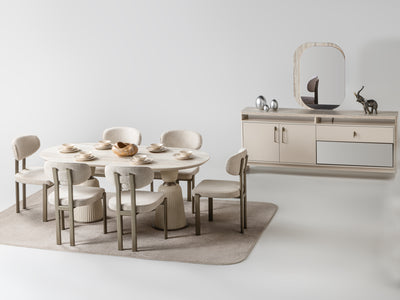 Bern 74.8" Wide 6 Person Dining Table