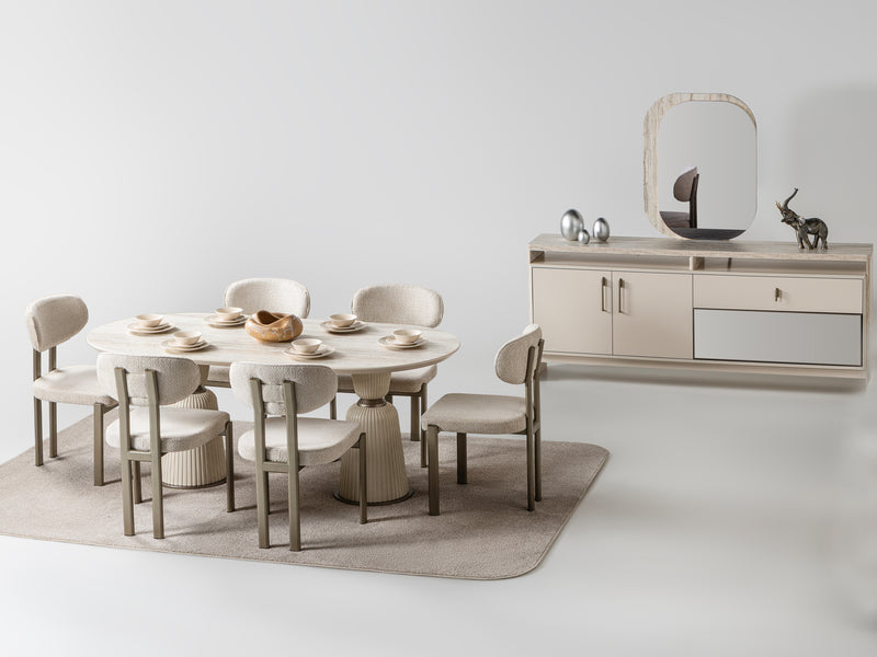 Bern 74.8" Wide 6 Person Dining Table