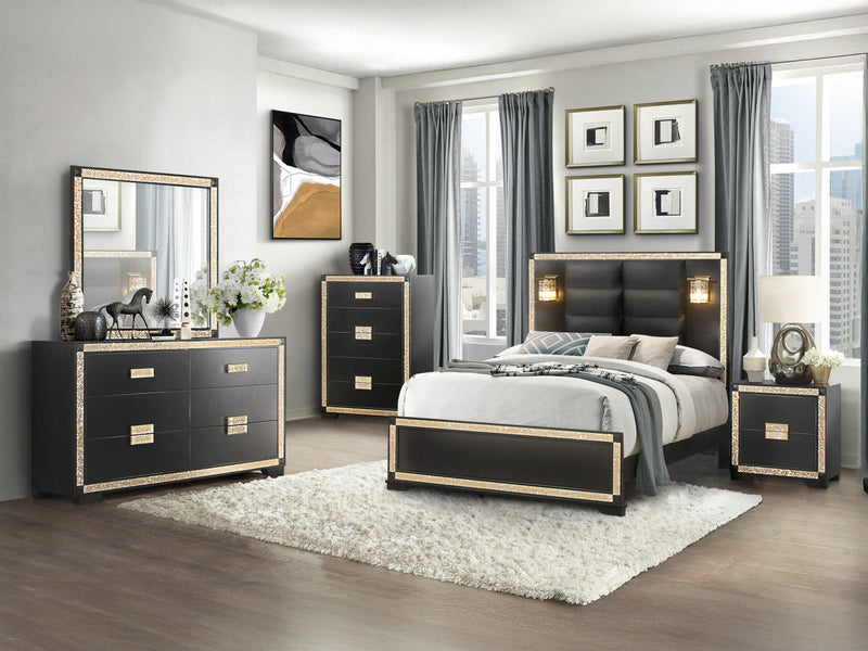 Blake Glo 62" Wide 6 Drawer Dresser With Mirror