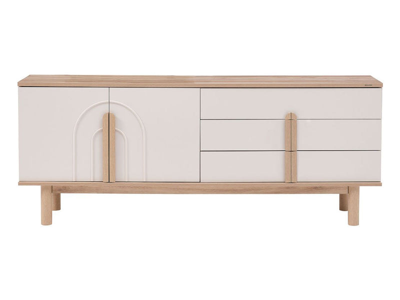 Boheems 78" Wide 2 Door 3 Drawer Buffet With Mirror