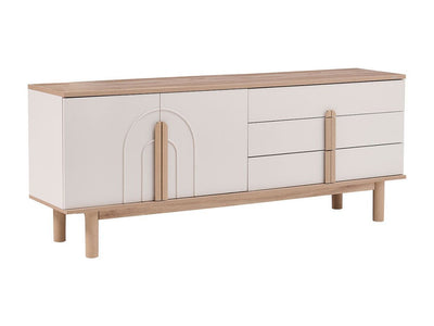 Boheems 78" Wide 2 Door 3 Drawer Buffet With Mirror