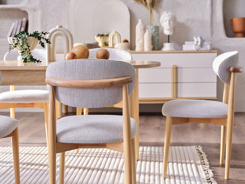 Boheems 20.7" Wide Natural Wood Leg Dining Chair (Set of 2)