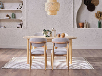 Boheems 20.7" Wide Natural Wood Leg Dining Chair (Set of 2)