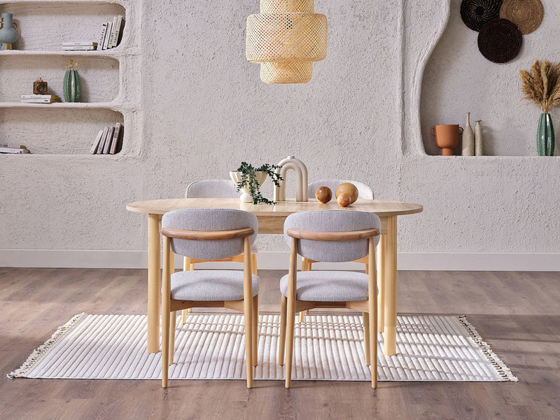 Boheems 20.7" Wide Natural Wood Leg Dining Chair (Set of 2)