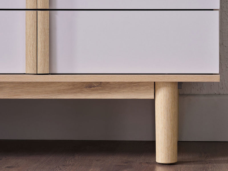 Boheems 78" Wide 2 Door 3 Drawer Buffet With Mirror