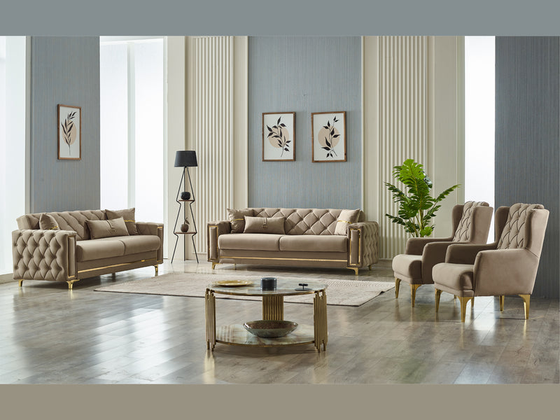 Bolivya 88" Wide Tufted Convertible Sofa