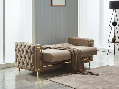 Bolivya 76" Wide Tufted Convertible Loveseat