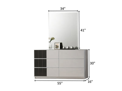 Lucia Jn 55" Wide 6 Drawer Dresser With Mirror