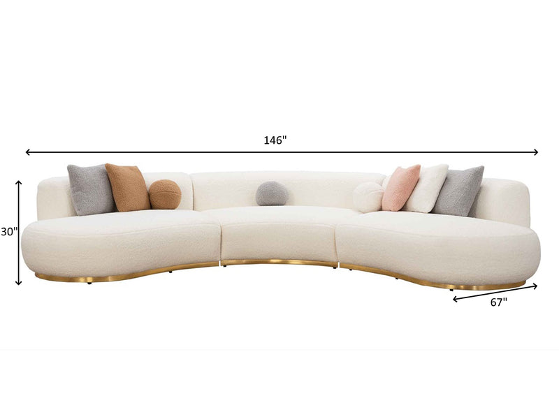 Dora 146" Wide Four Seater Oval Sectional