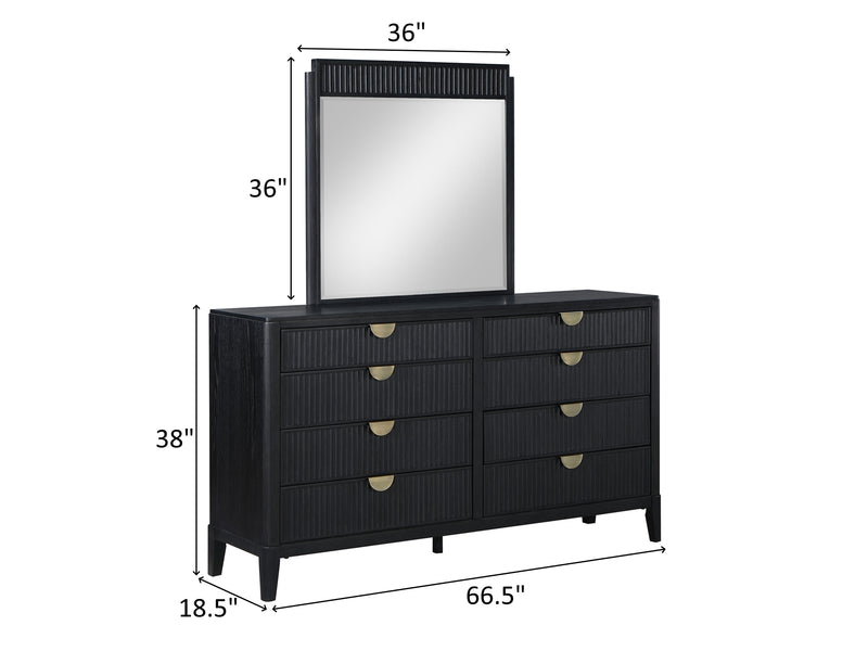 Brookmead 66.5" Wide 8 Drawer Dresser With Mirror