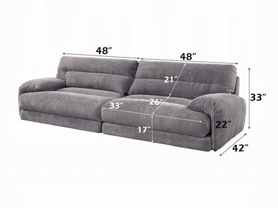 Cadenza 96" Wide Corduroy Velvet 3 Seater Sofa