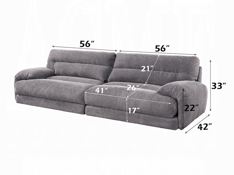 Cadenza 112" Wide Corduroy Velvet 4 Seater Sofa