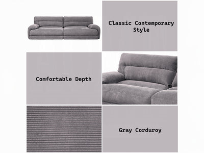 Cadenza 112" Wide Corduroy Velvet 4 Seater Sofa