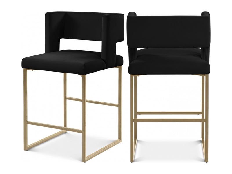 Caleb Velvet Bar Stool (Set of 2)