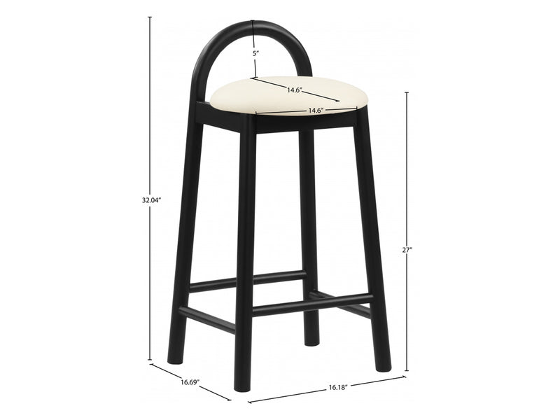 Calvin Faux Leather Bar Stool Black Leg (Set of 2)