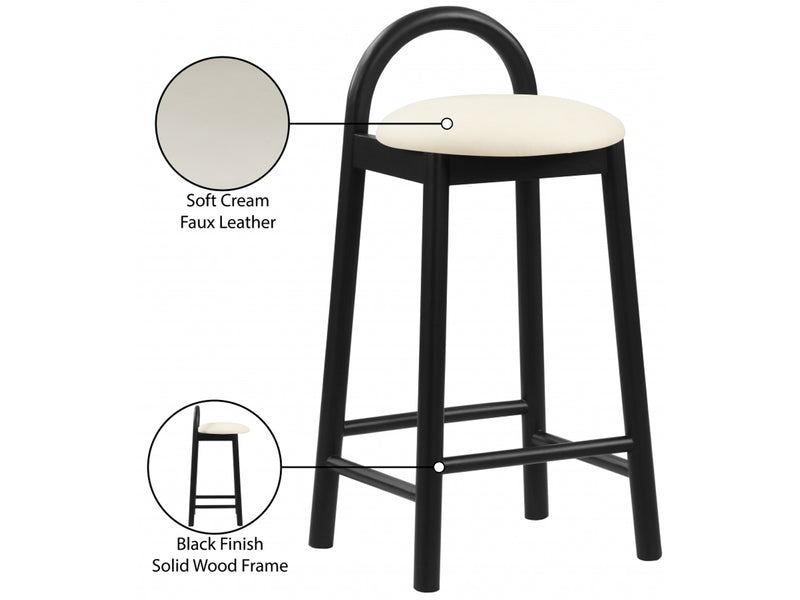 Calvin Faux Leather Bar Stool Black Leg (Set of 2)