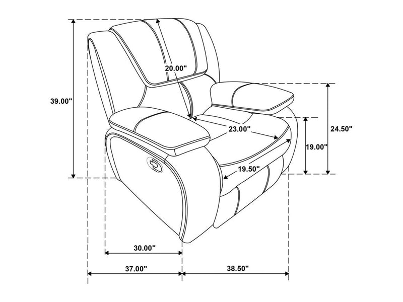 Camila 38.5" Wide Glider Recliner Armchair