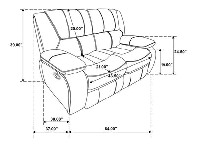 Camila Leather Recliner Living Room Set