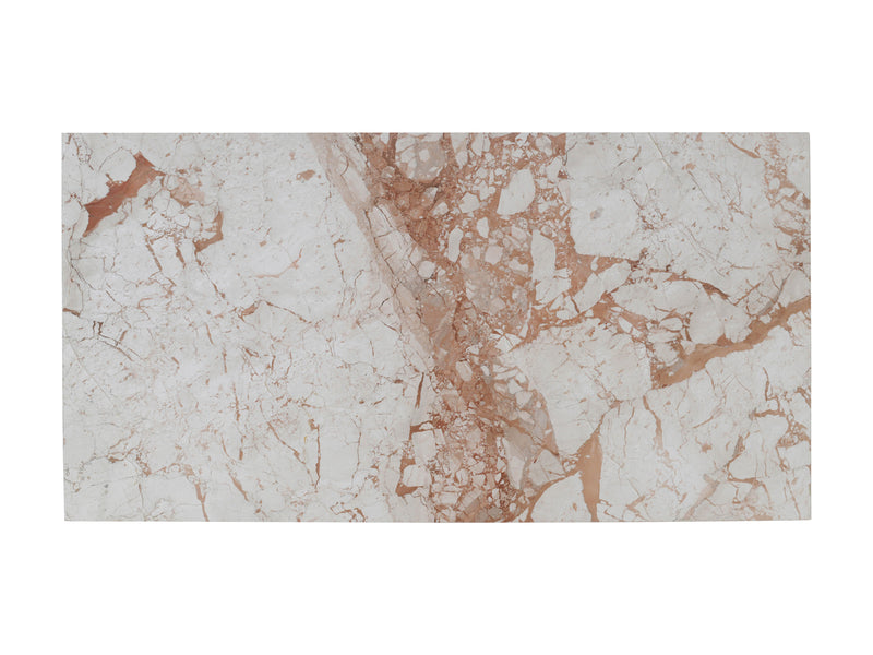 Campania 54" Wide Marble And Oak Wood Coffee Table