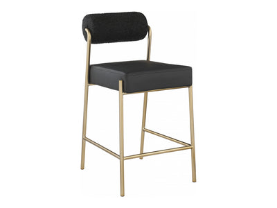 Carly Boucle Fabric & Faux Leather Bar Stool (Set of 2)