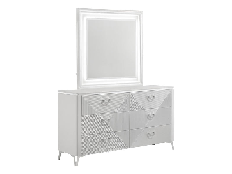 Cassia 63" Wide 6 Drawer Dresser With Mirror