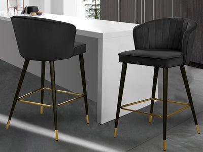 Cassie Velvet Bar Stool (Set of 2)