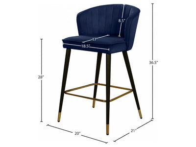 Cassie Velvet Bar Stool (Set of 2)