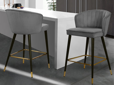 Cassie Velvet Bar Stool (Set of 2)