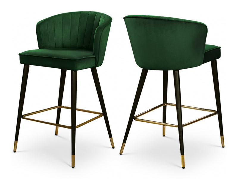 Cassie Velvet Bar Stool (Set of 2)