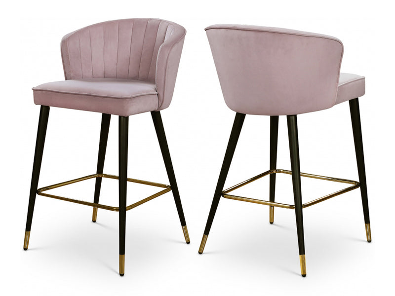 Cassie Velvet Bar Stool (Set of 2)