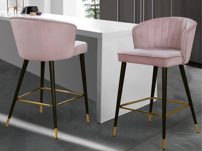 Cassie Velvet Bar Stool (Set of 2)