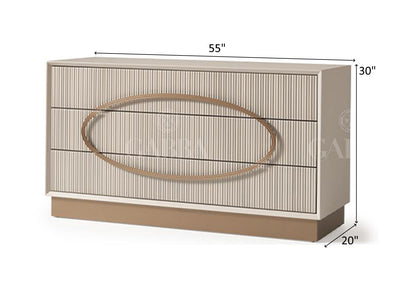 Casto 55" Wide 3 Drawer Dresser With Mirror