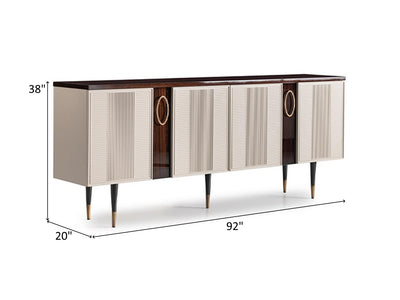 Casto 92" Wide 4 Door Buffet With Mirror