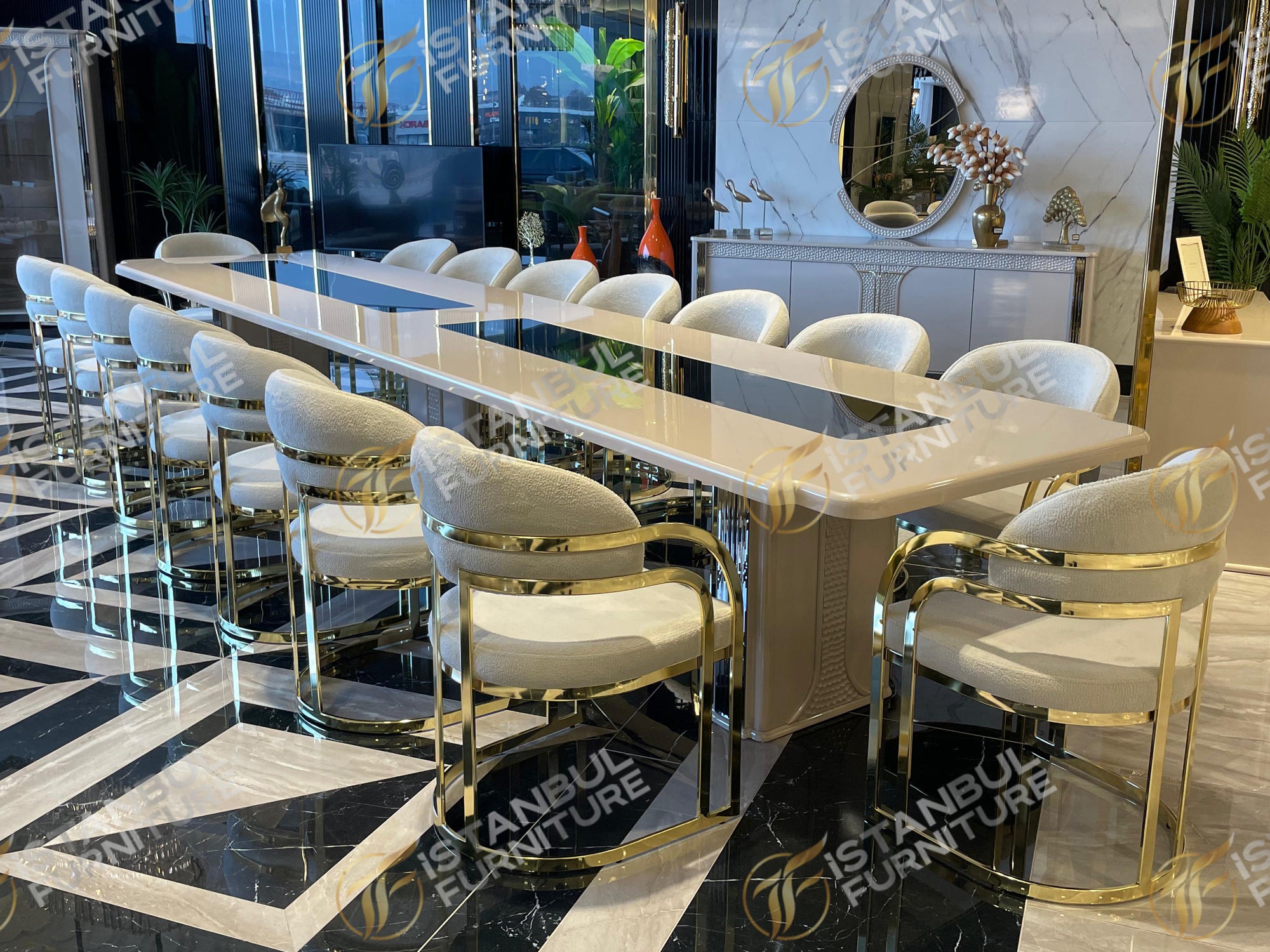 GloCel 16 Person Dining Room Set – Istanbul Furniture - Home of Unique ...