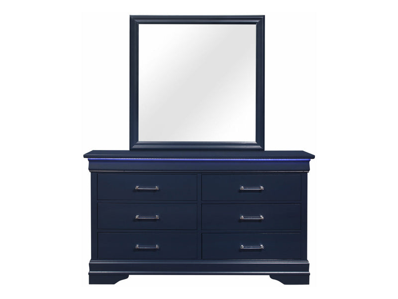 Charlie 59.2" Wide 6 Drawer Dresser With Mirror
