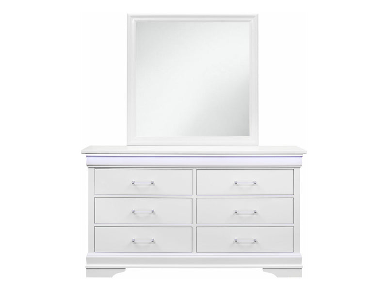 Charlie 59.2" Wide 6 Drawer Dresser With Mirror