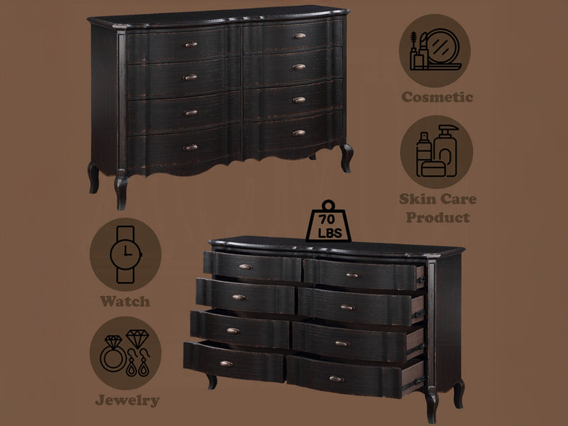 Chelmsford 64" Wide 8 Drawer Dresser With Mirror