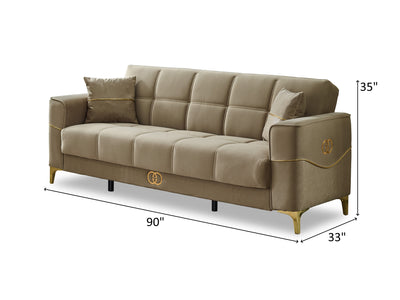 Clara 90" Wide Square Arm Convertible Sofa