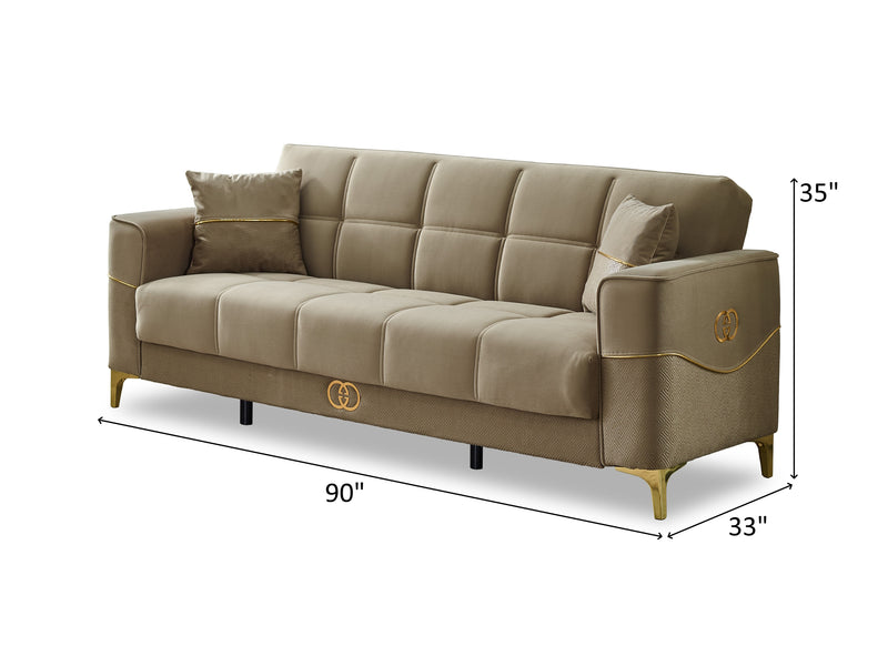 Clara 90" Wide Square Arm Convertible Sofa