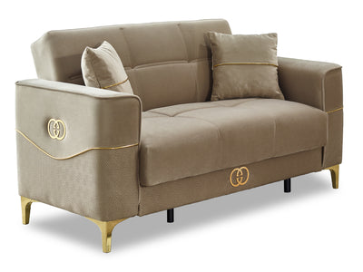 Clara 77" Wide Square Arm Convertible Loveseat