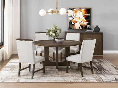 Clara Home 4-6 Person Round Dining Room Set