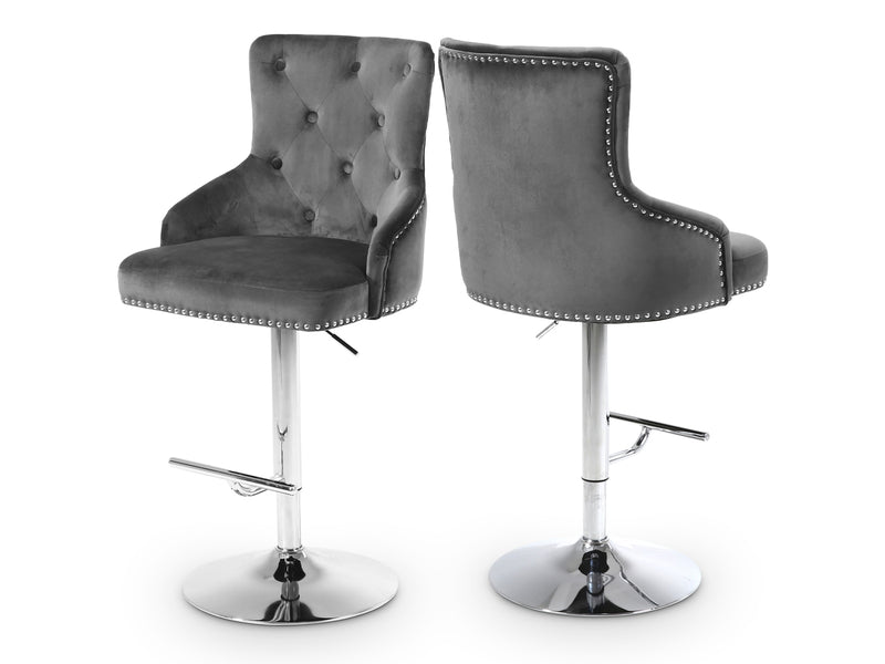 Claude Velvet Bar Stool (Set of 2)