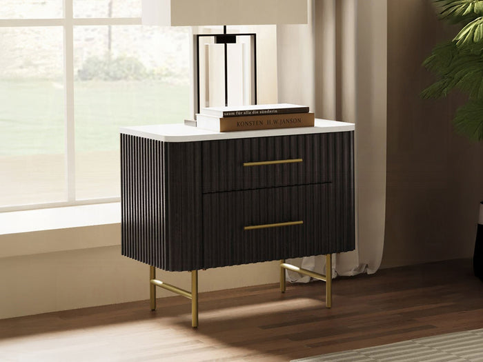 Clayten 26" Tall 2 Drawer Nightstand