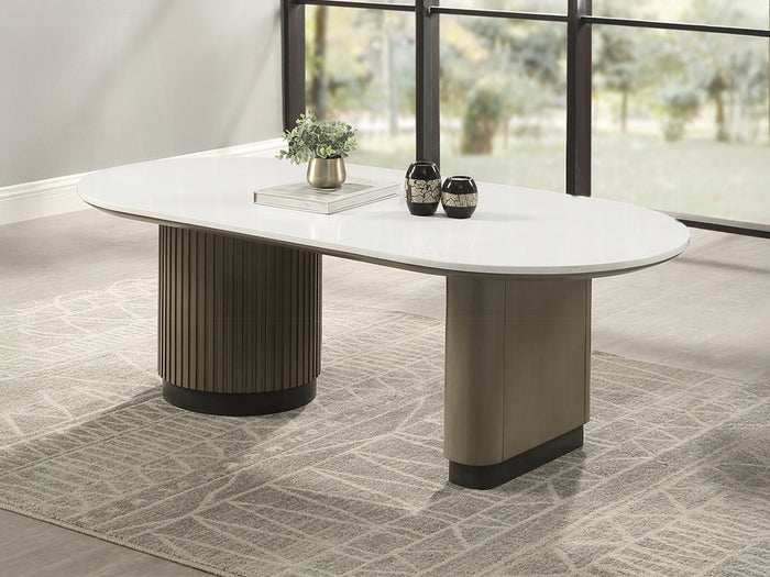 Clayten 55" Wide Engineered Stone Top Coffee Table