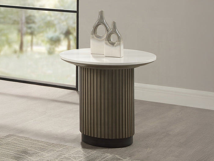 Clayten 20" Tall Engineered Stone Top End Table